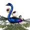 Peacock with Feathers Glass Christmas Clip Ornament Large Bird Ornament, Blue